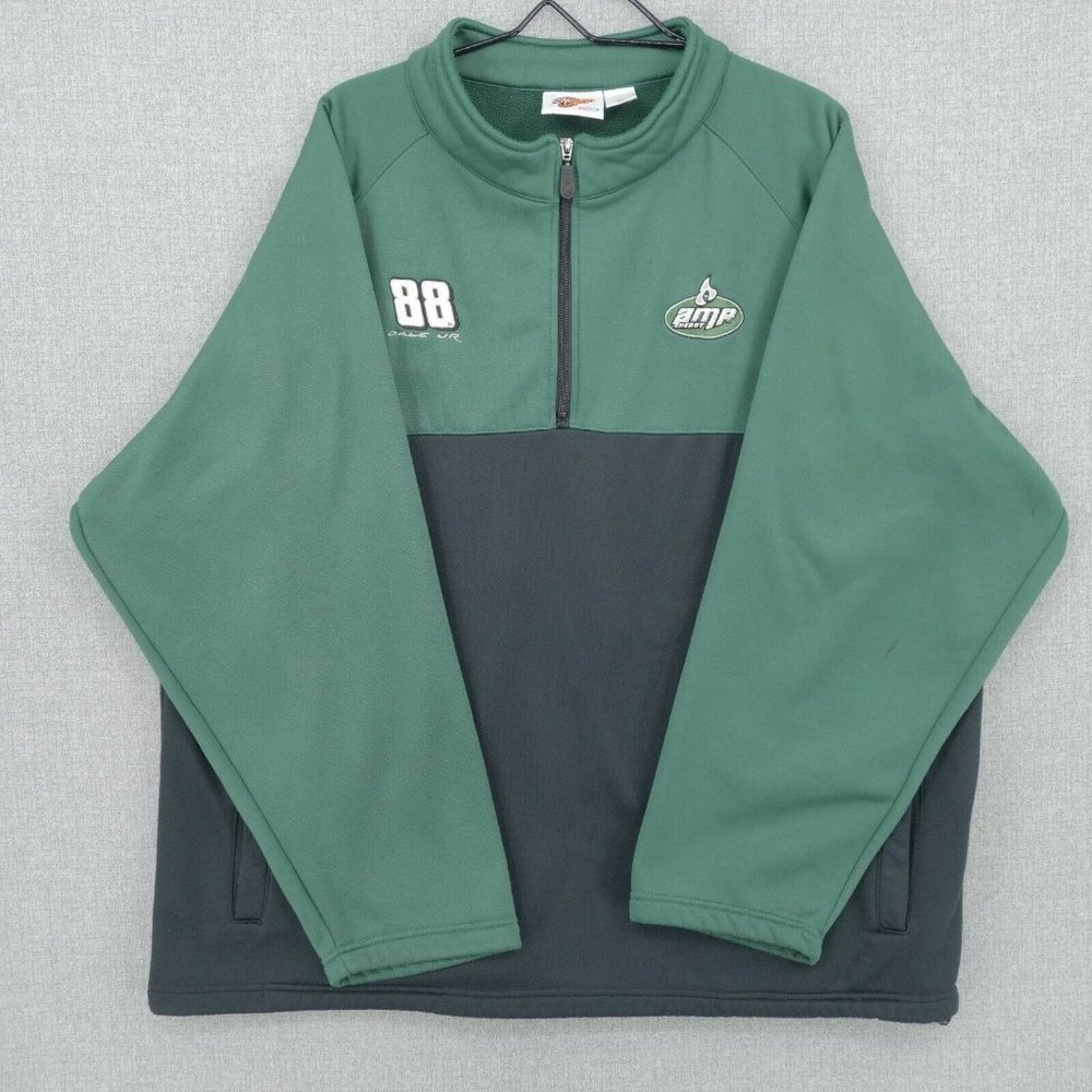 VTG Dale Earnhardt Jr Sweater Mens XXL 2XL 88 Amp Energy 1/4 Zip Winners Circle